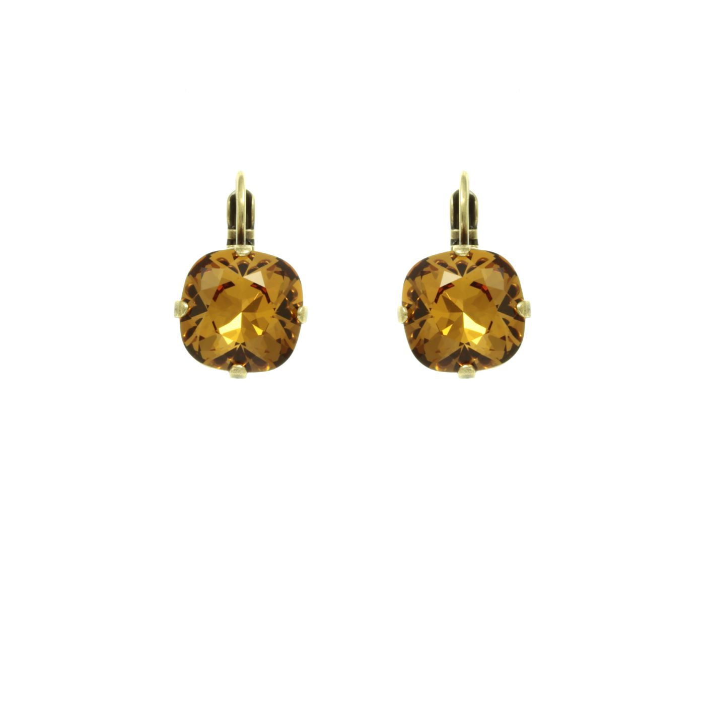 Crystal earrings bronze