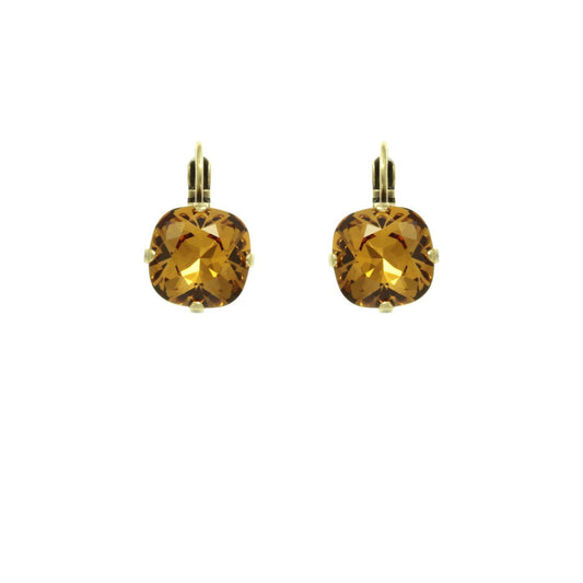 Crystal earrings bronze