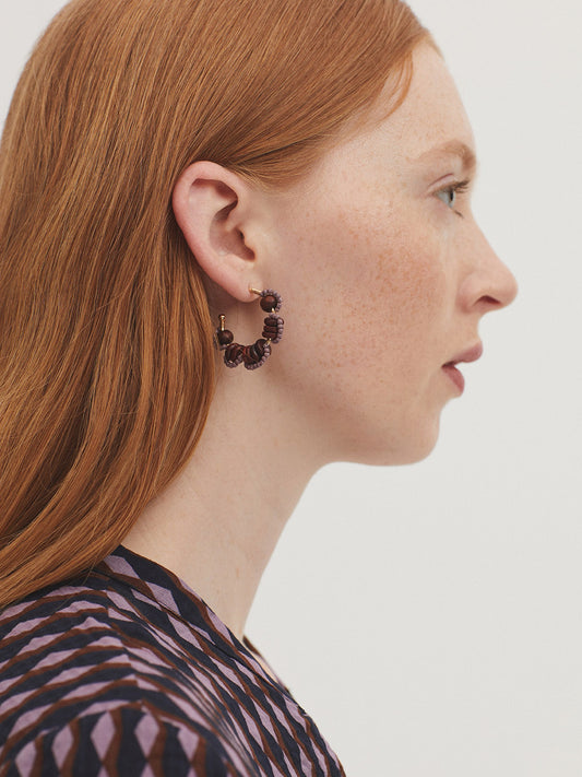 Flower-shaped hoop earrings Lavender