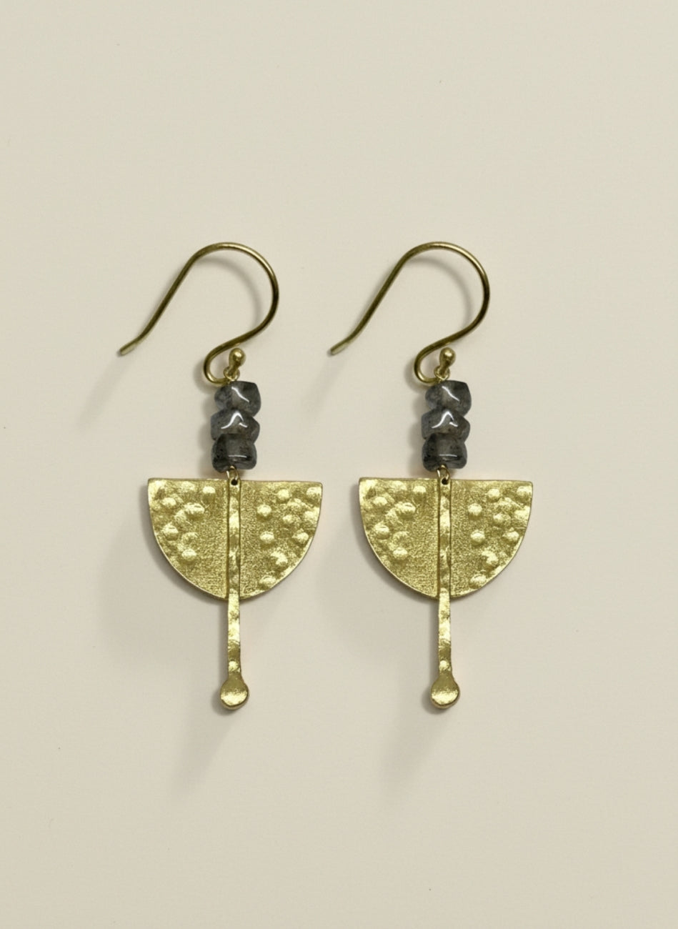 Labradorite earring Black