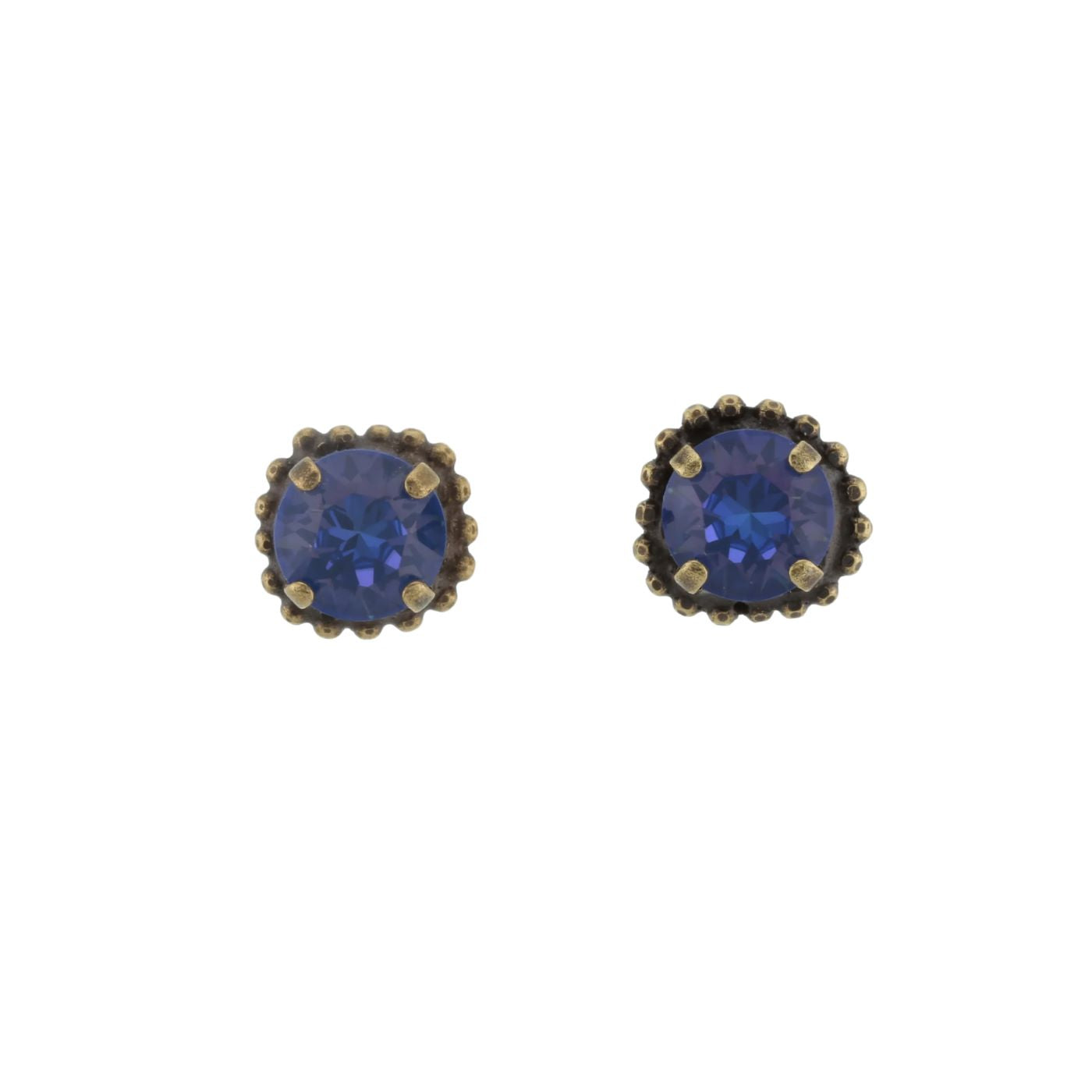 Stud crystal earrings blue