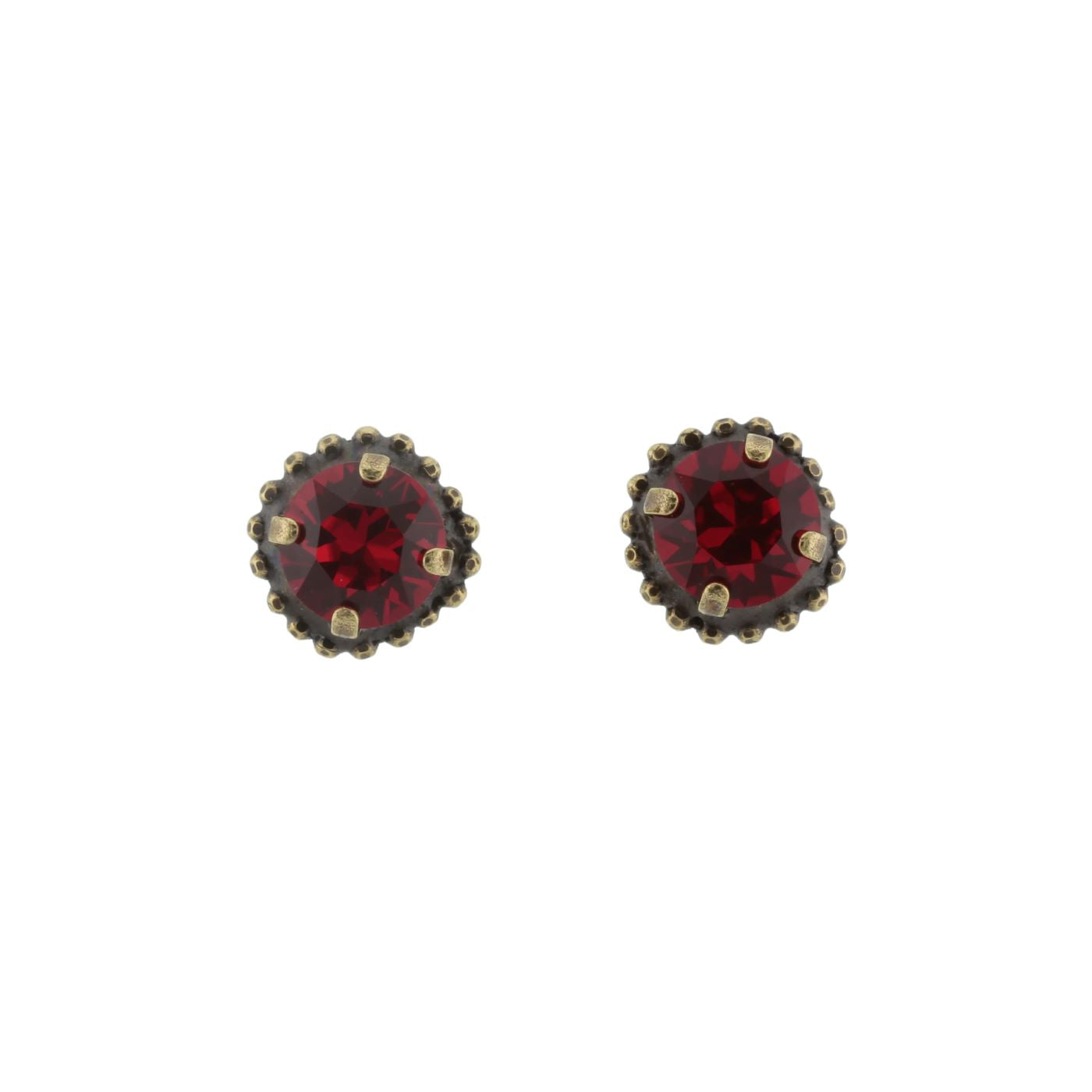 Stud crystal earrings red