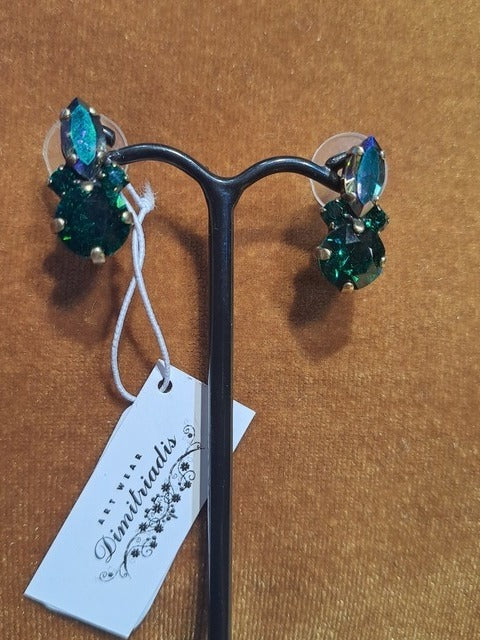 2 tones earrings green