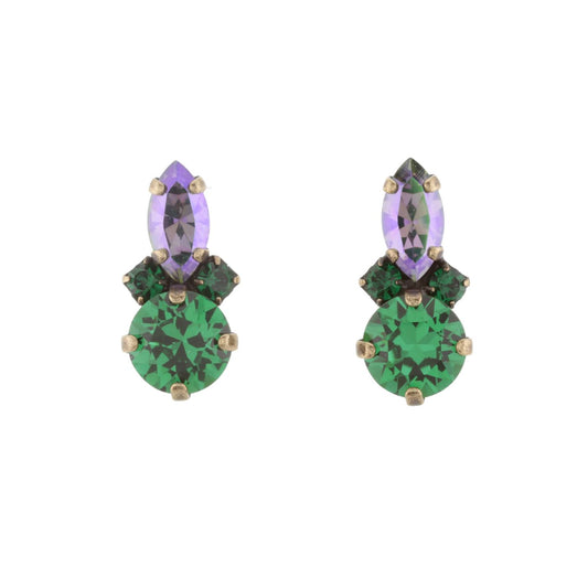 2 tones earrings green