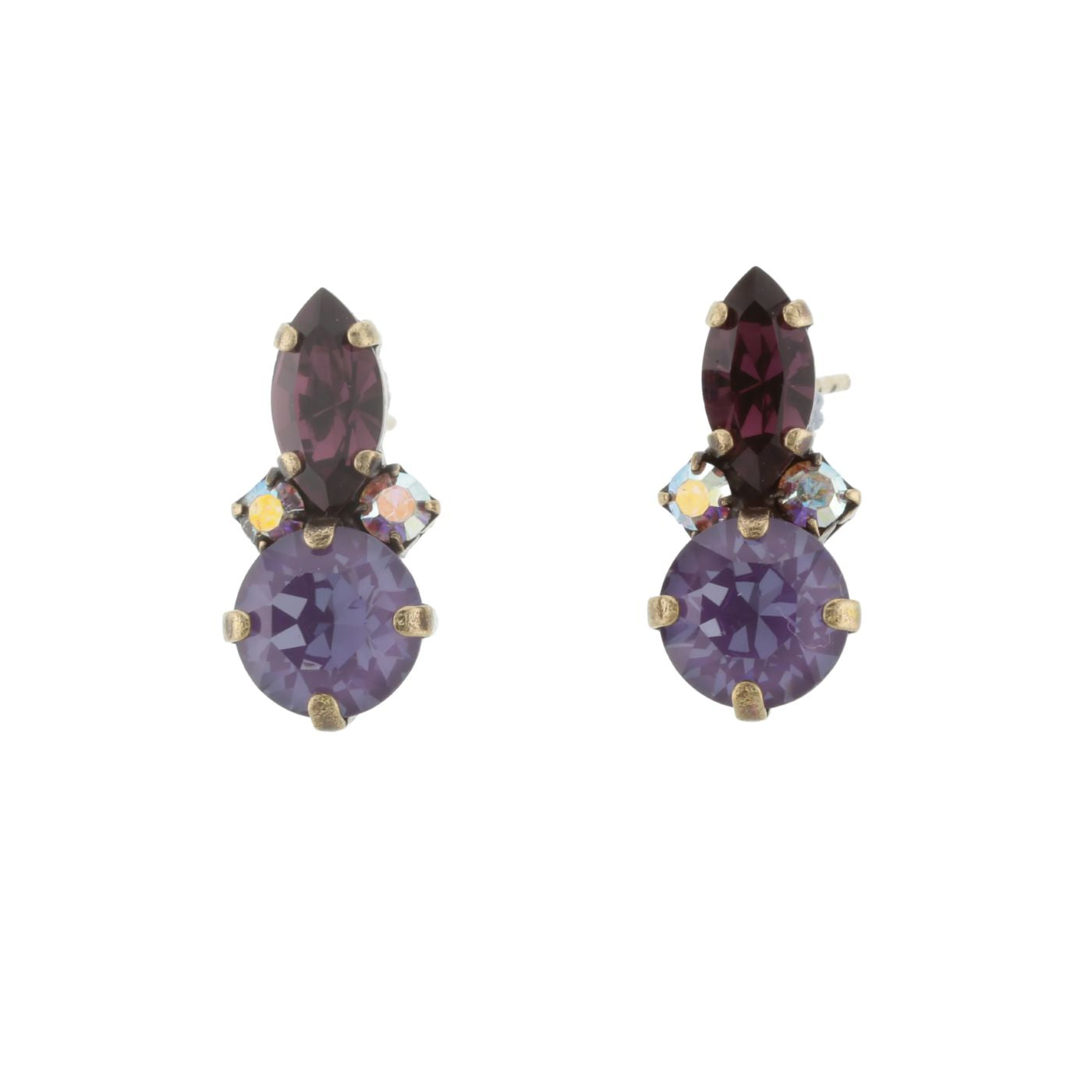 2 tones earrings purple