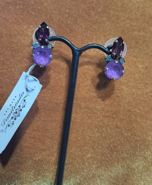 2 tones earrings purple