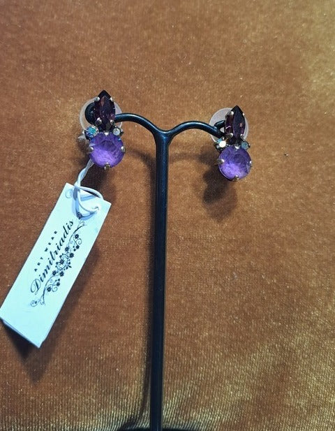 2 tones earrings purple