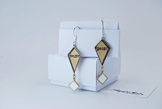 Earrings bronze White