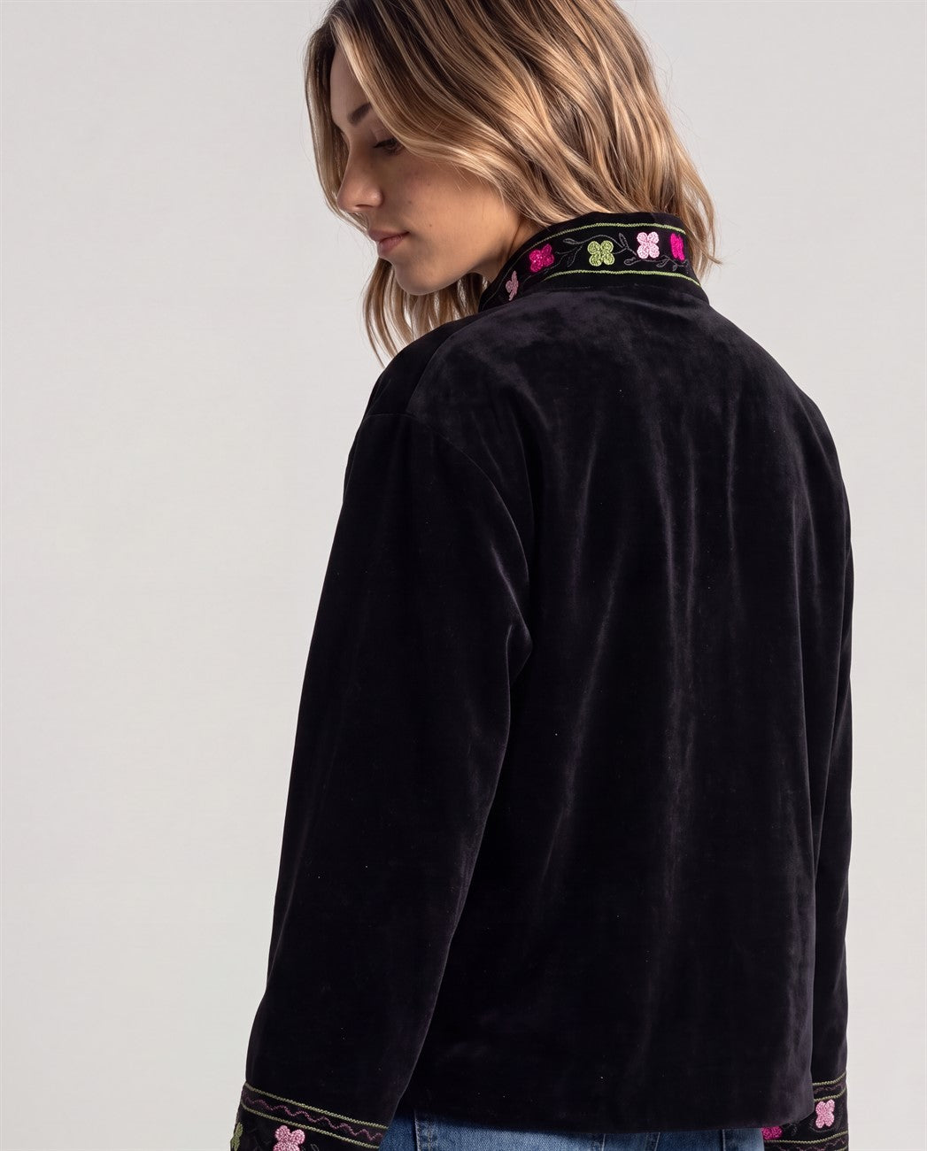 Embroidered jacket Black