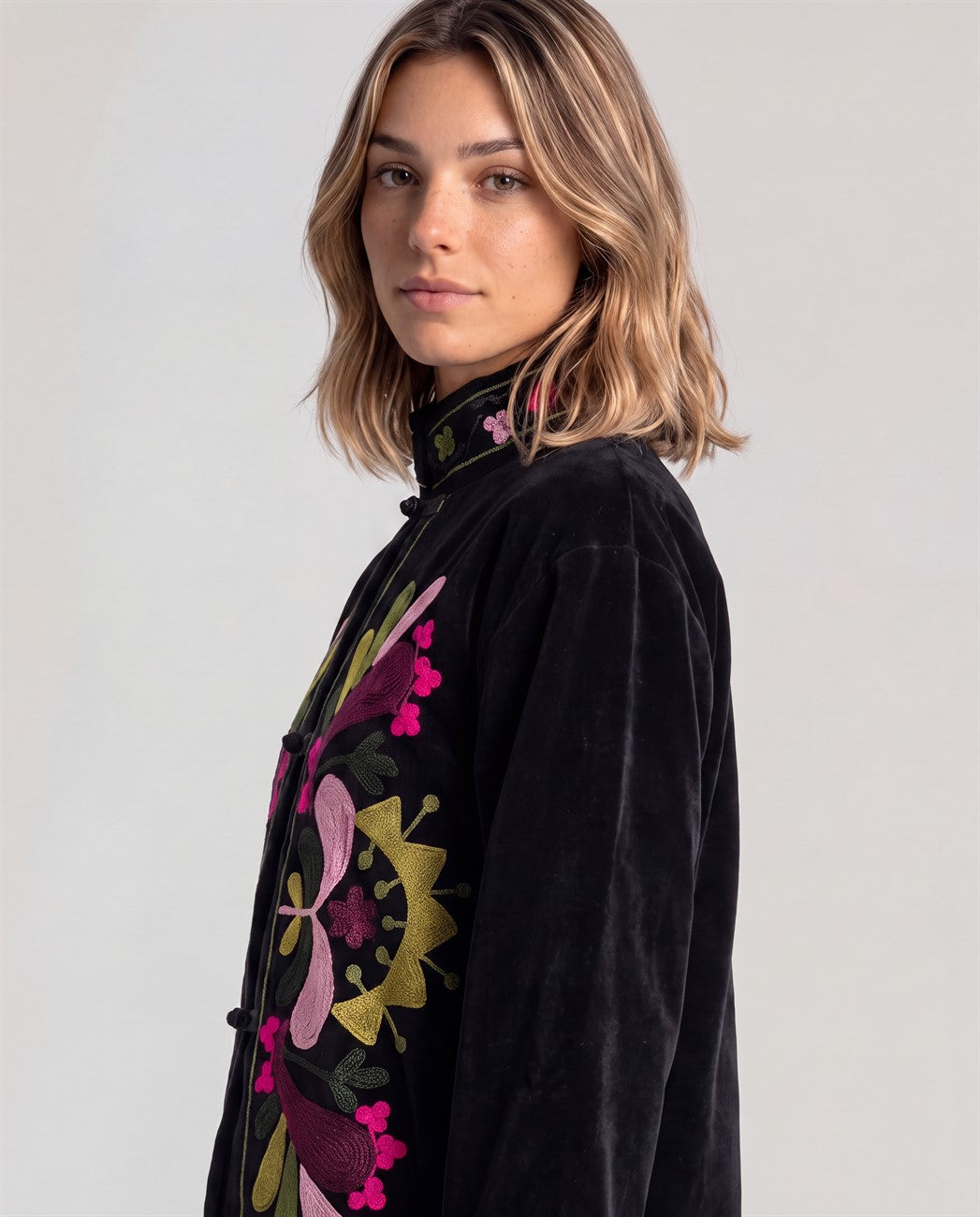 Embroidered jacket Black