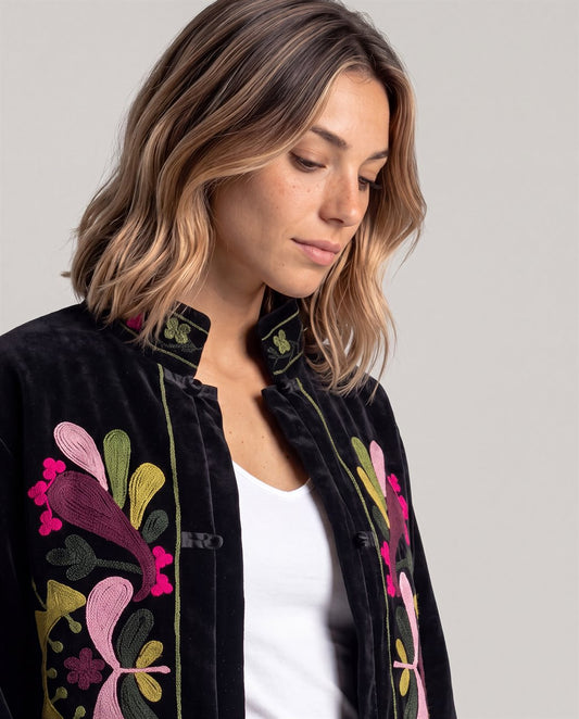 Embroidered jacket Black