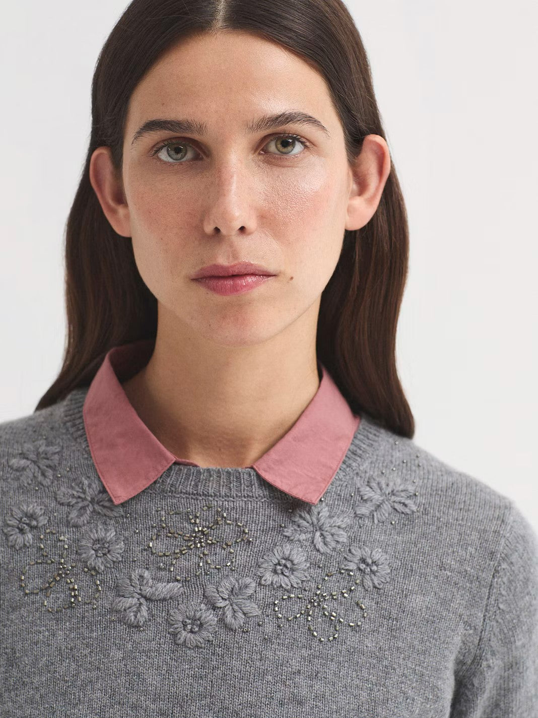 Embroidered jumper Grey