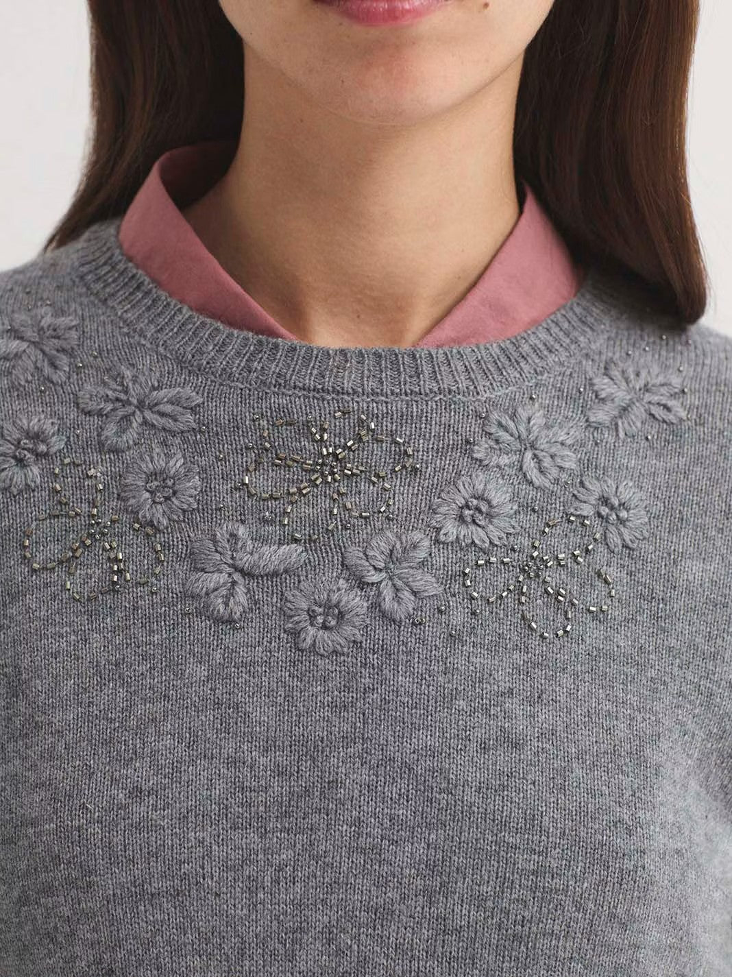 Embroidered jumper Grey