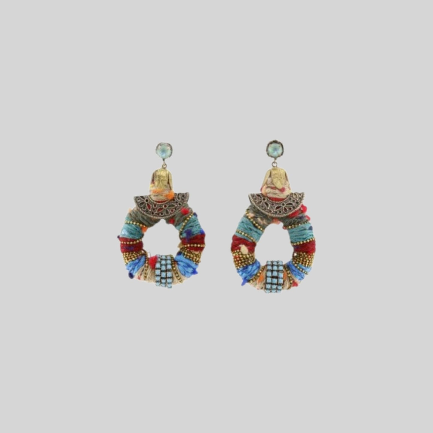 Earrings ethnic Blue