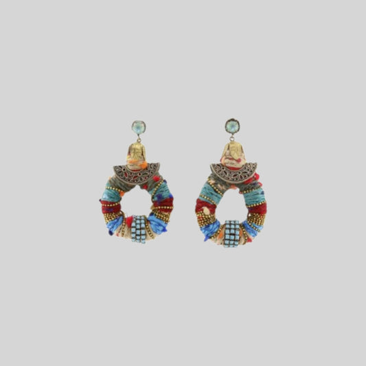 Earrings ethnic Blue
