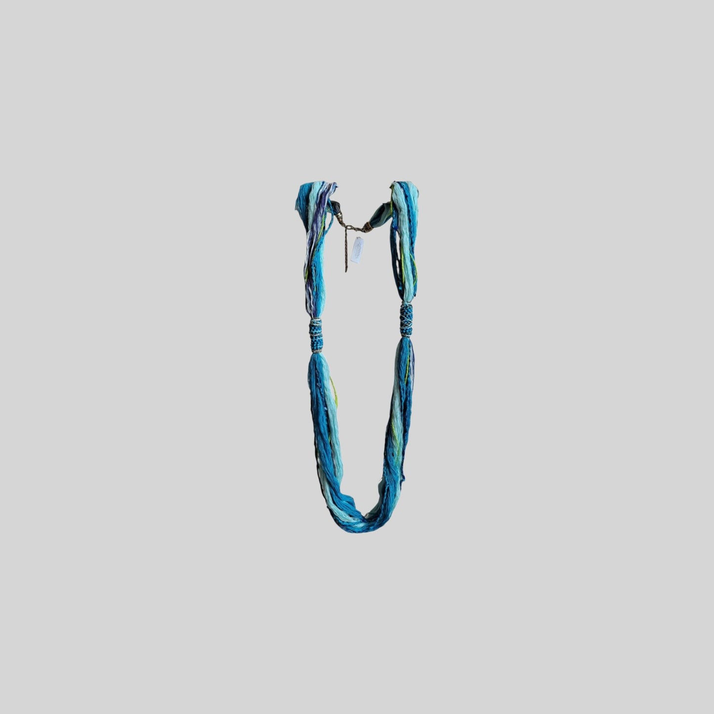 Necklace fabric long Blue