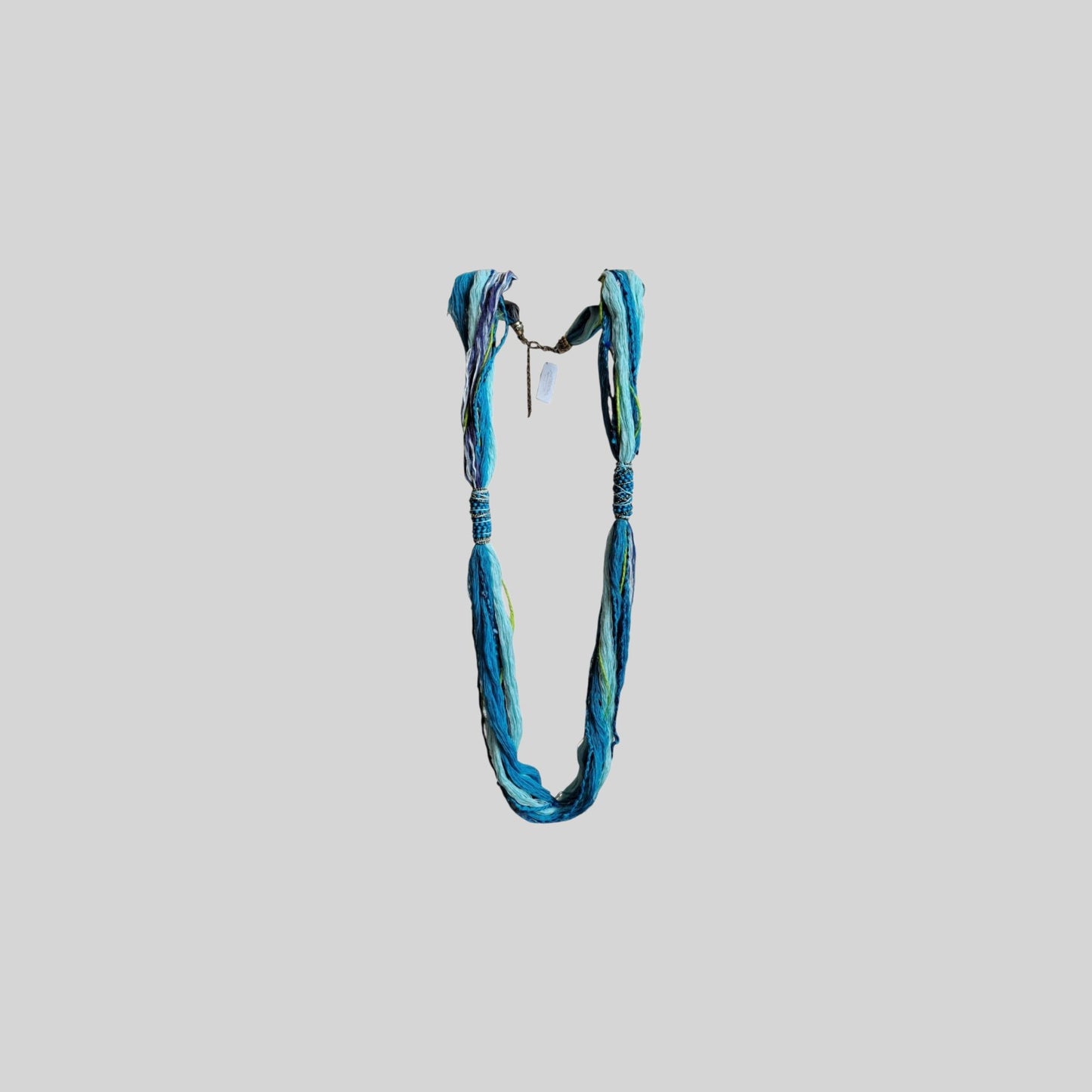 Necklace fabric long Blue
