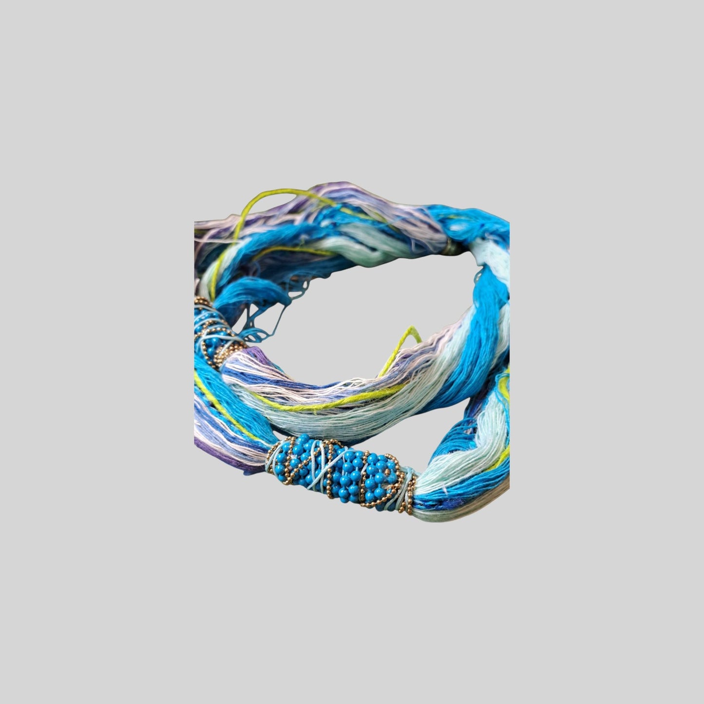 Necklace fabric long Blue