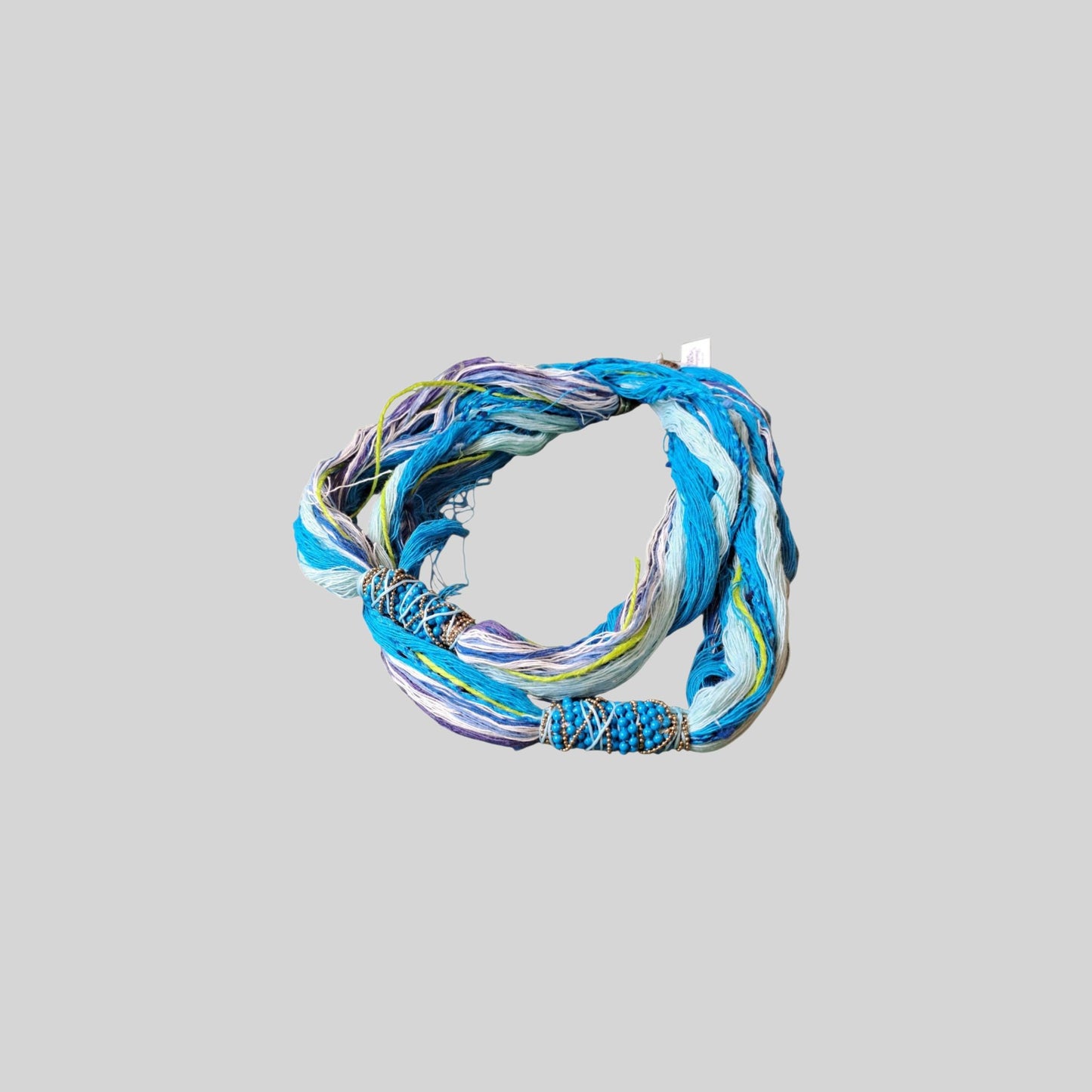 Necklace fabric long Blue