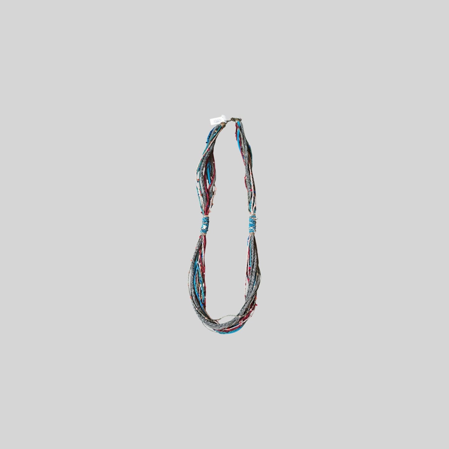 Necklace fabric long Red