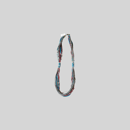 Necklace fabric long Red