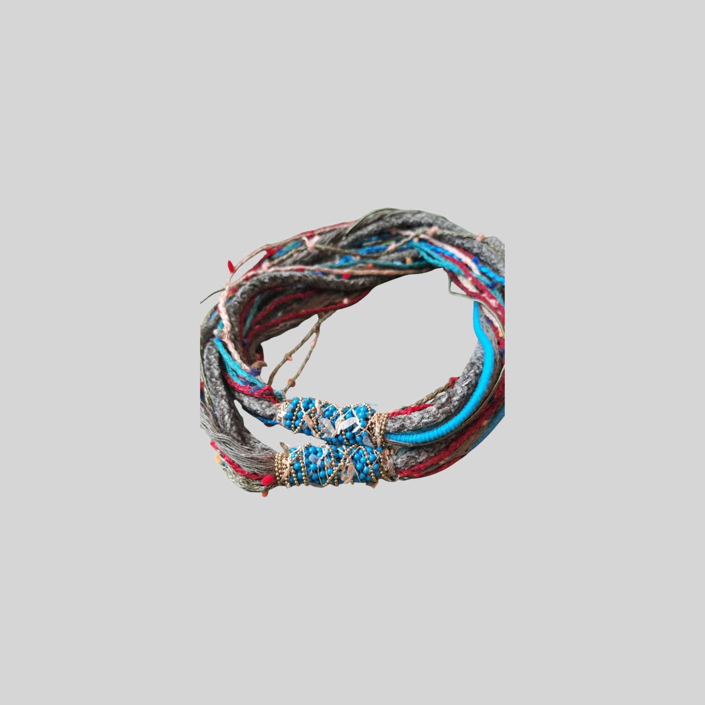 Necklace fabric long Red