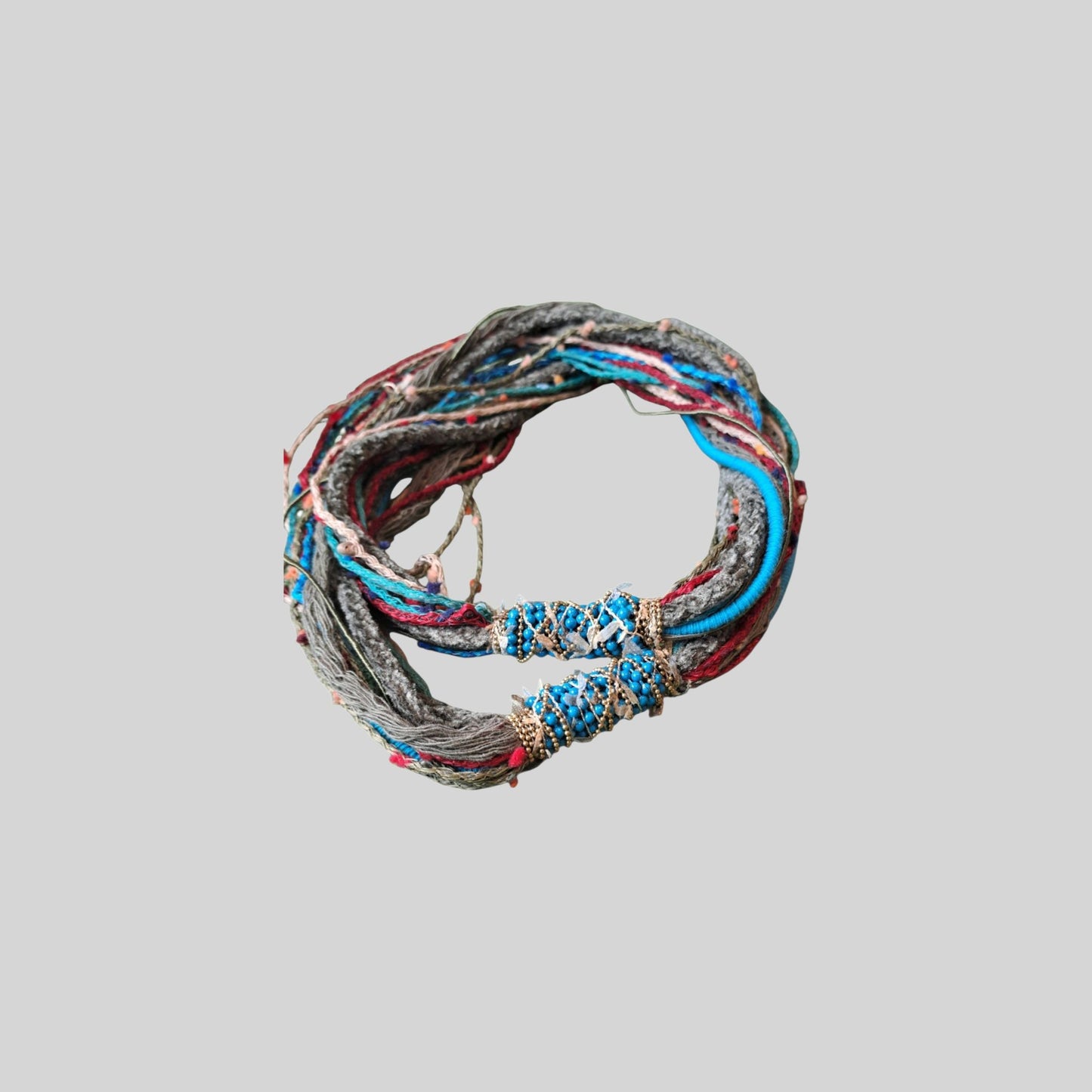 Necklace fabric long Red