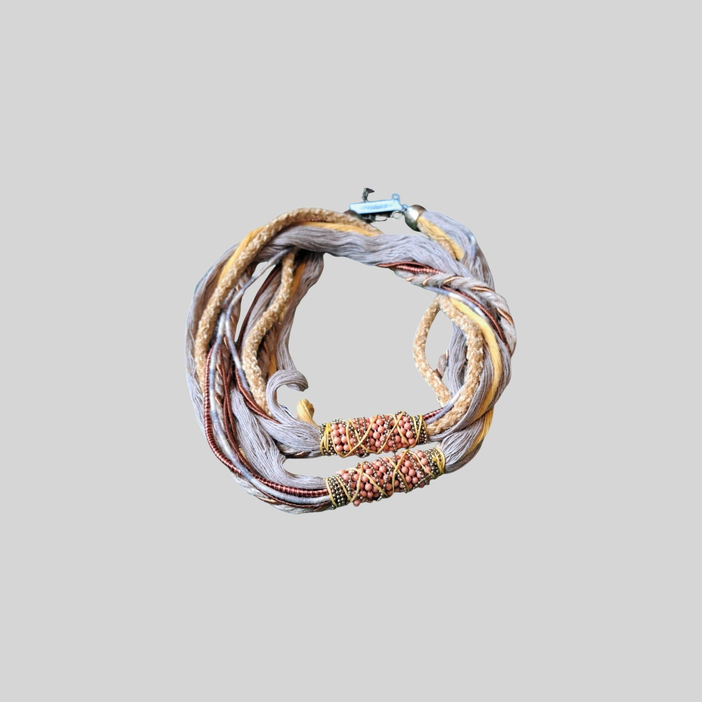 Necklace fabric long Yellow