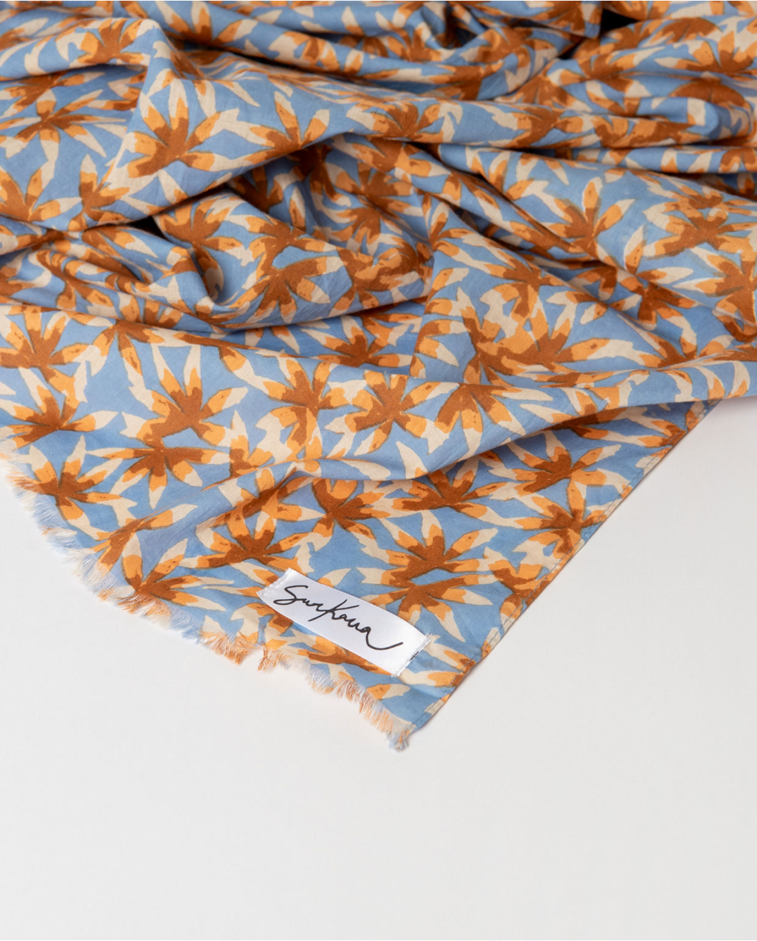 Floral scarf Dusty Blue