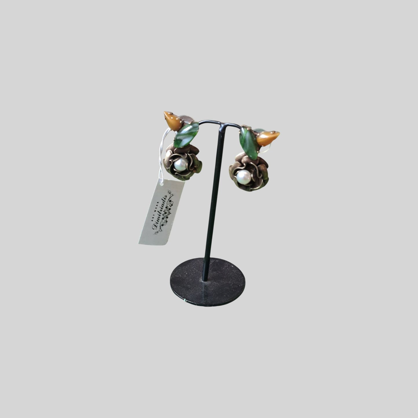 Flower earrings Khaki