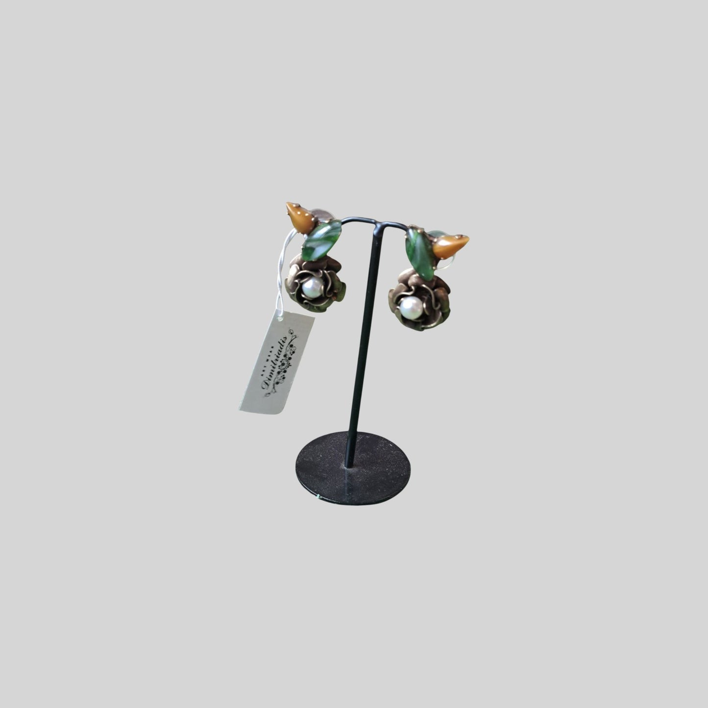 Flower earrings Khaki