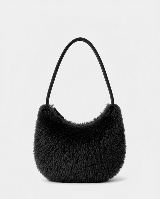 Fur shoulder bag Black