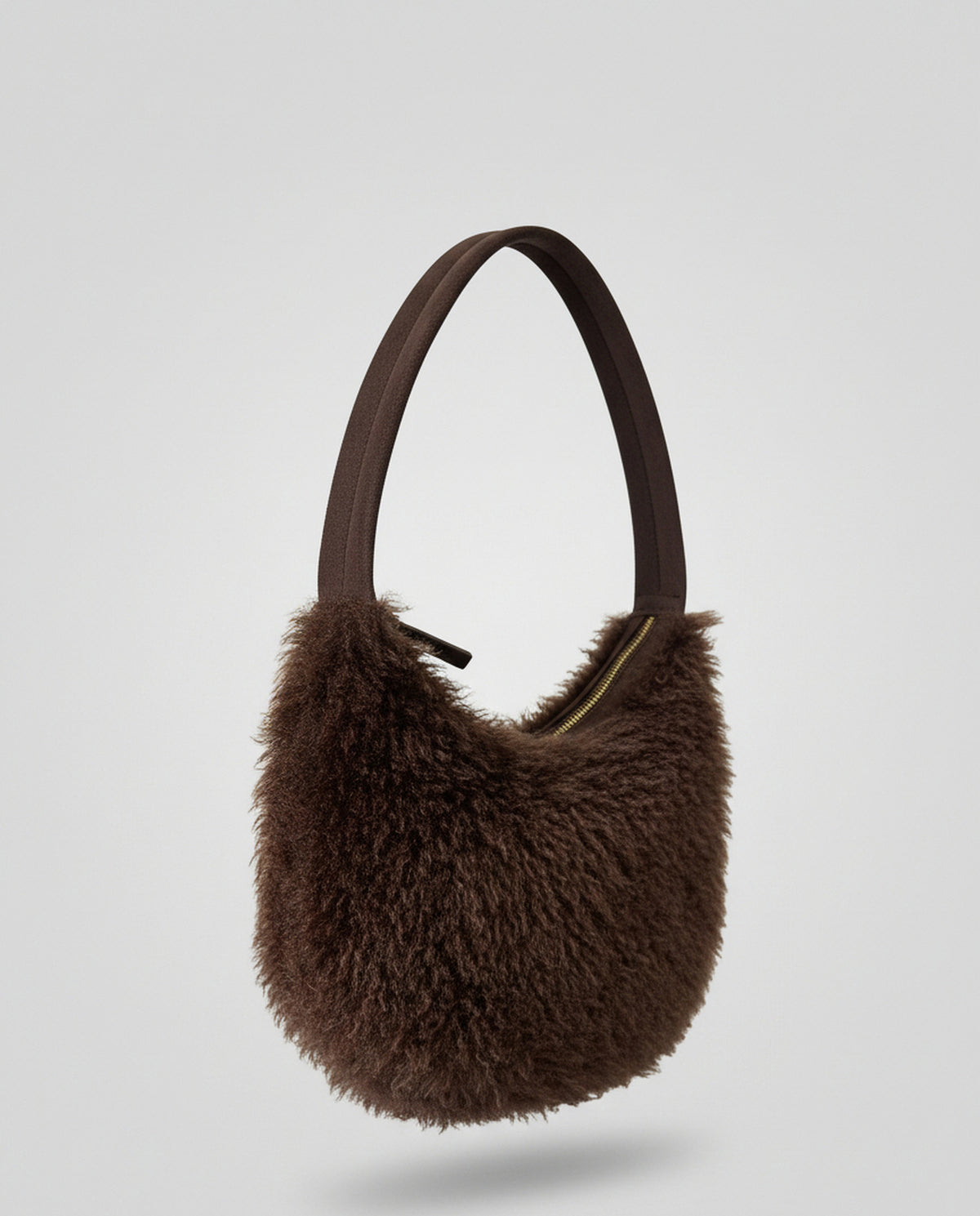 Fur shoulder bag Brown