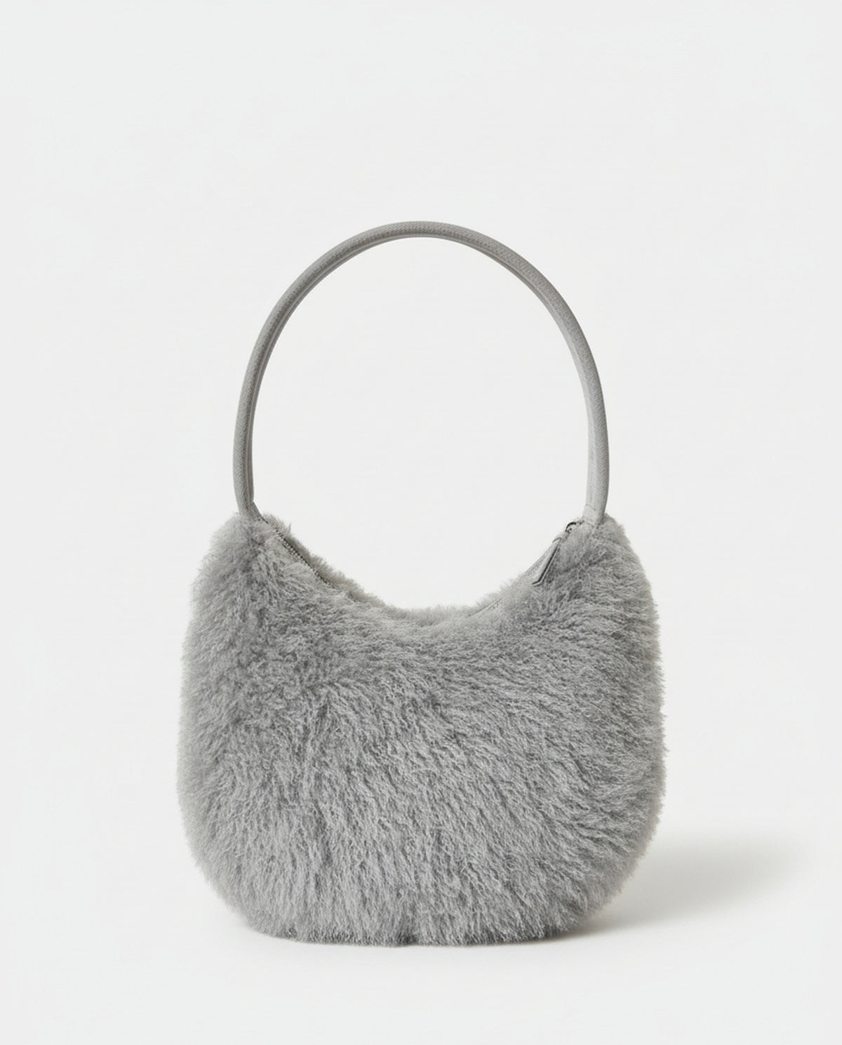 Fur shoulder bag Grey