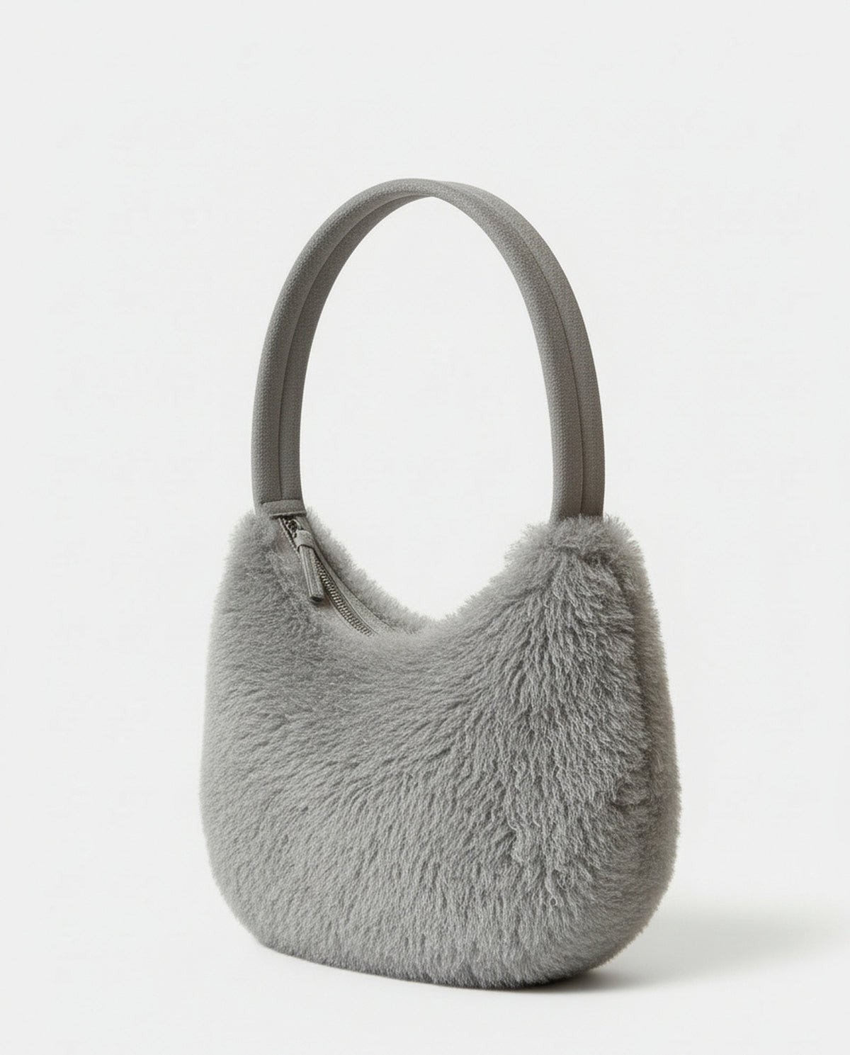 Fur shoulder bag Grey