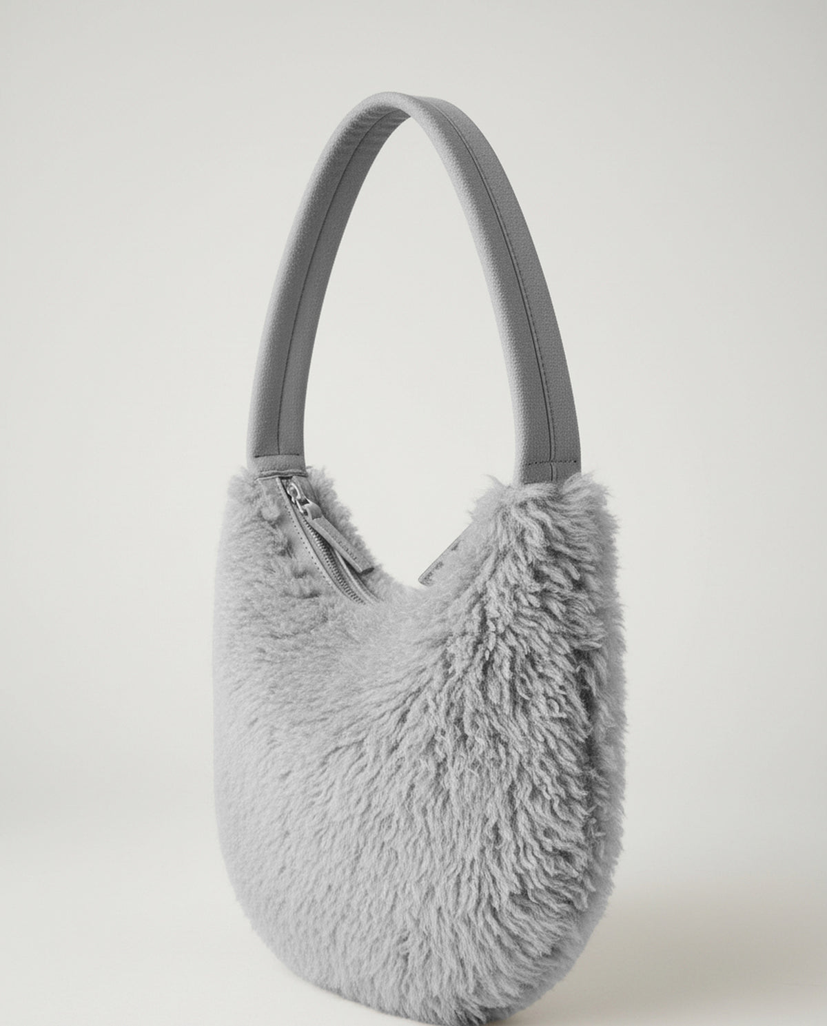 Fur shoulder bag Grey