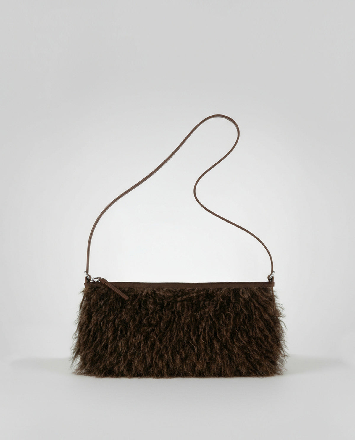 Baguette fur bag Brown