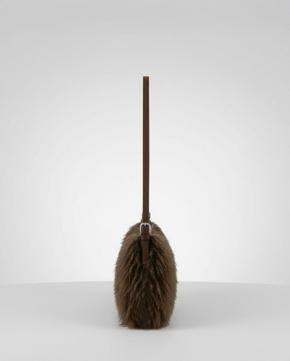 Baguette fur bag Brown