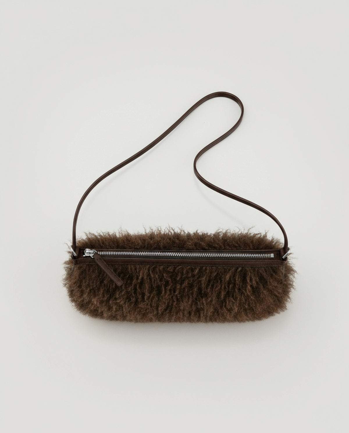 Baguette fur bag Brown