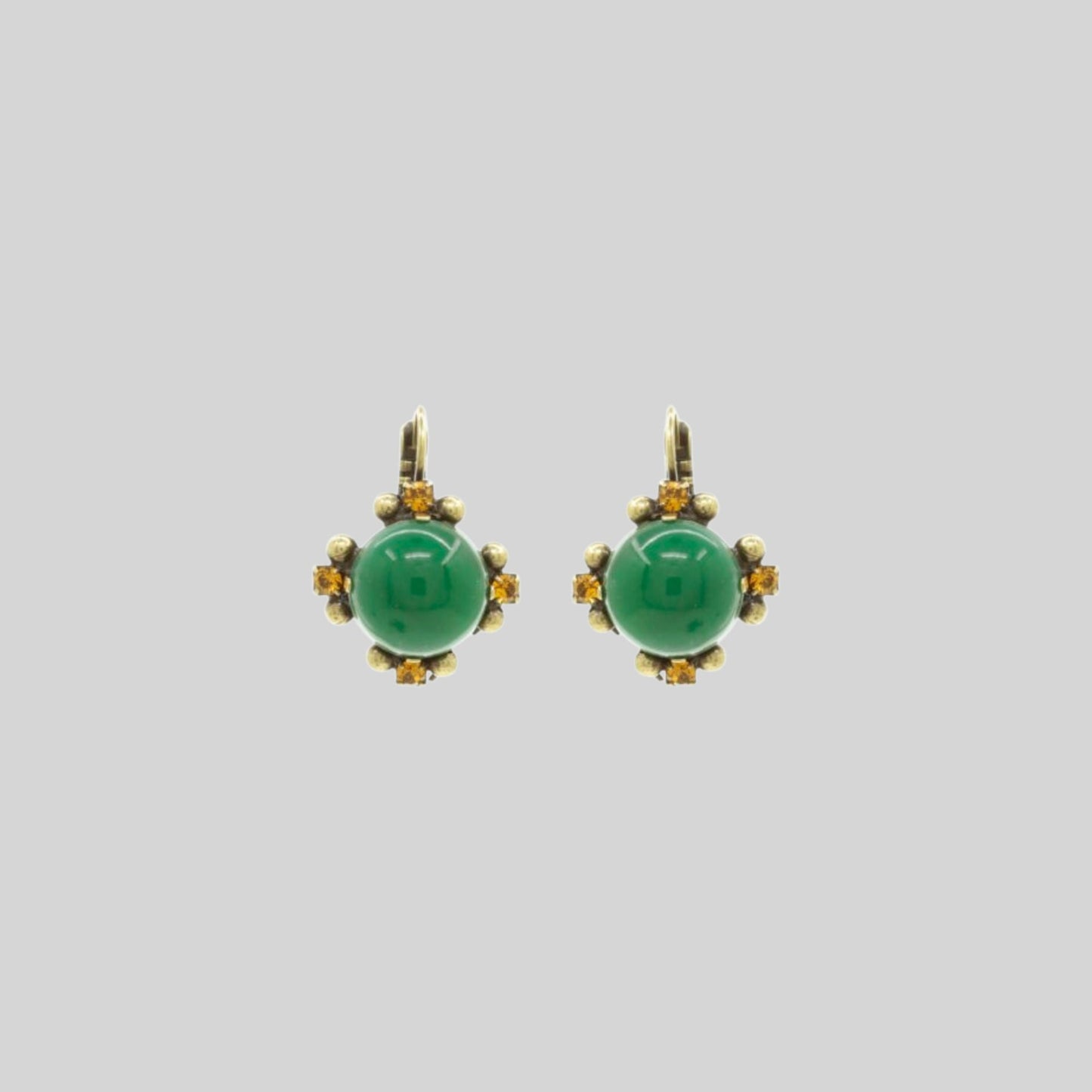 Glass earrings Dark Green