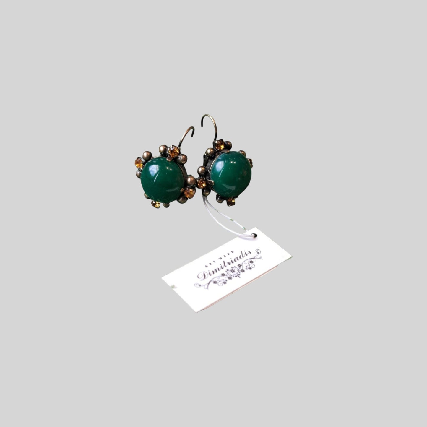 Glass earrings Dark Green