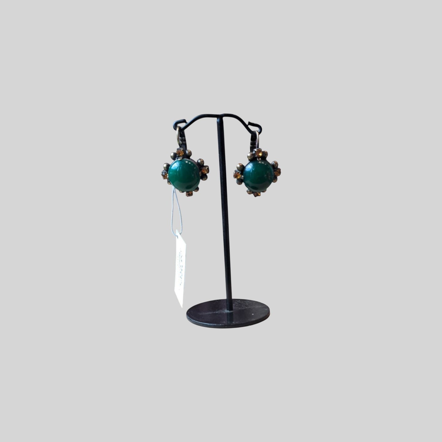Glass earrings Dark Green