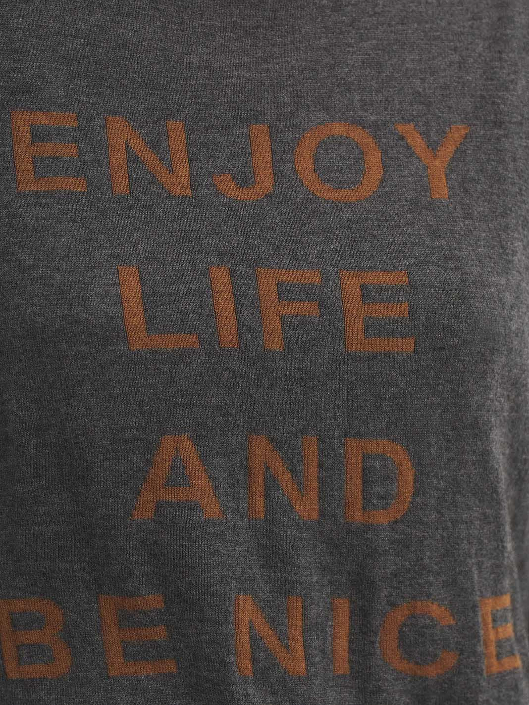 “Enjoy life and be nice” knit jumper