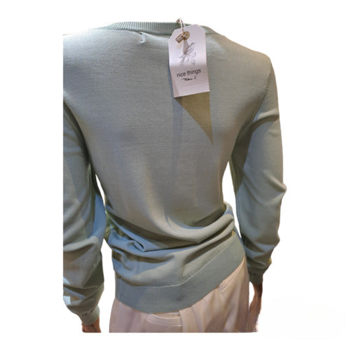 Sweater with positional color stripes