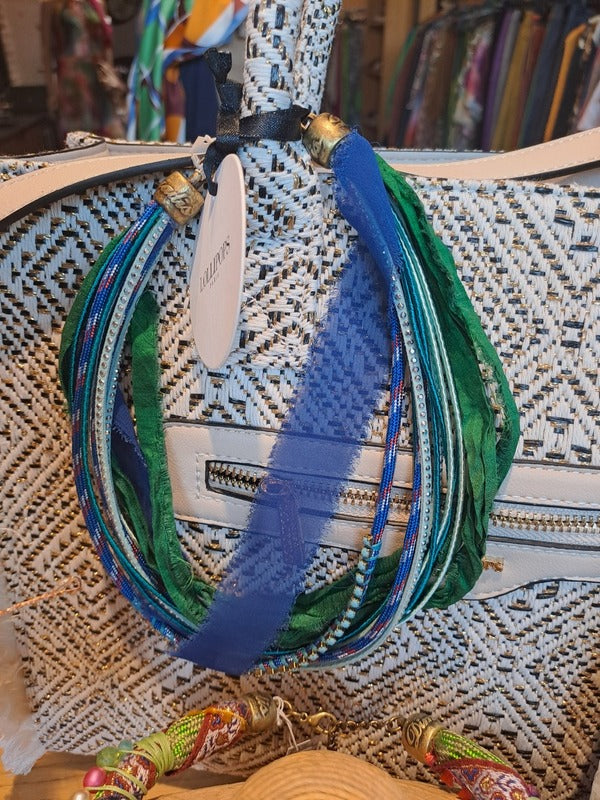 Necklace with fabrics