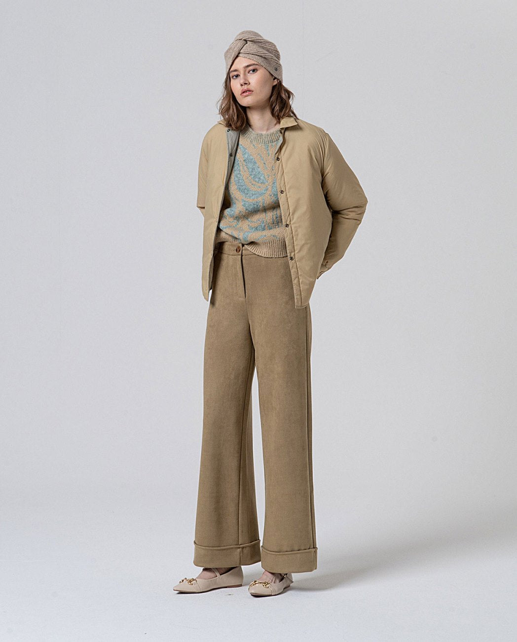 Soft jacquard sweater blue