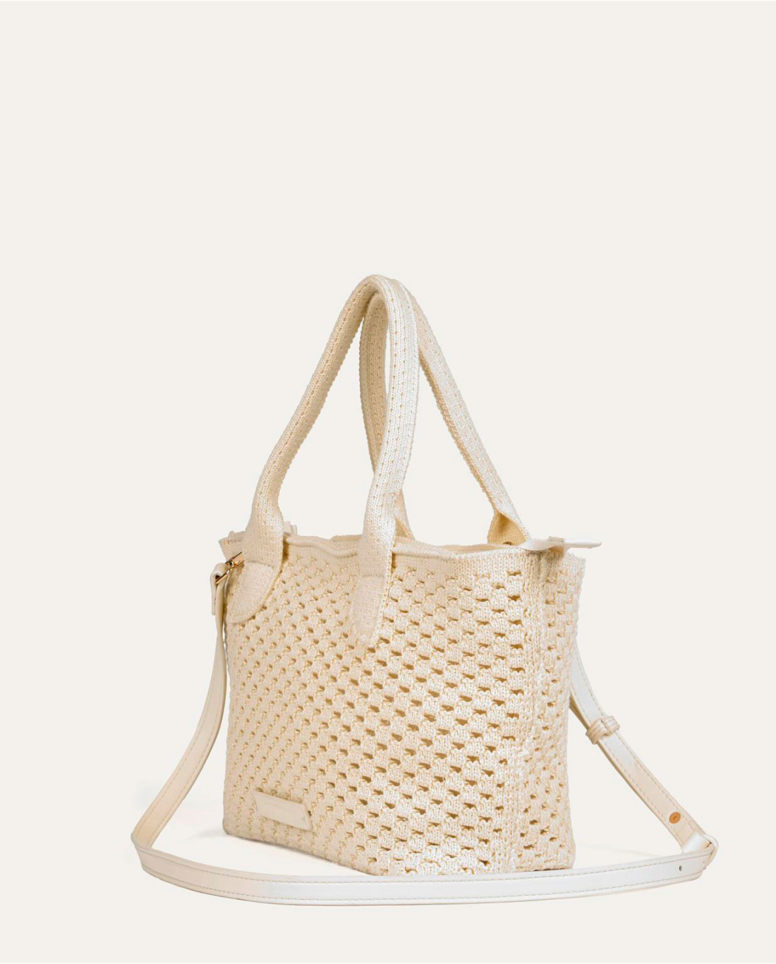 Knit shopper bag Ecru