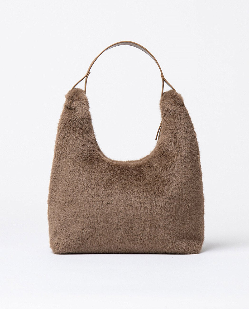 Faux fur shoulder bag Khaki
