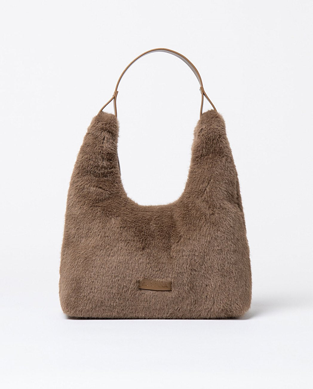 Faux fur shoulder bag Khaki