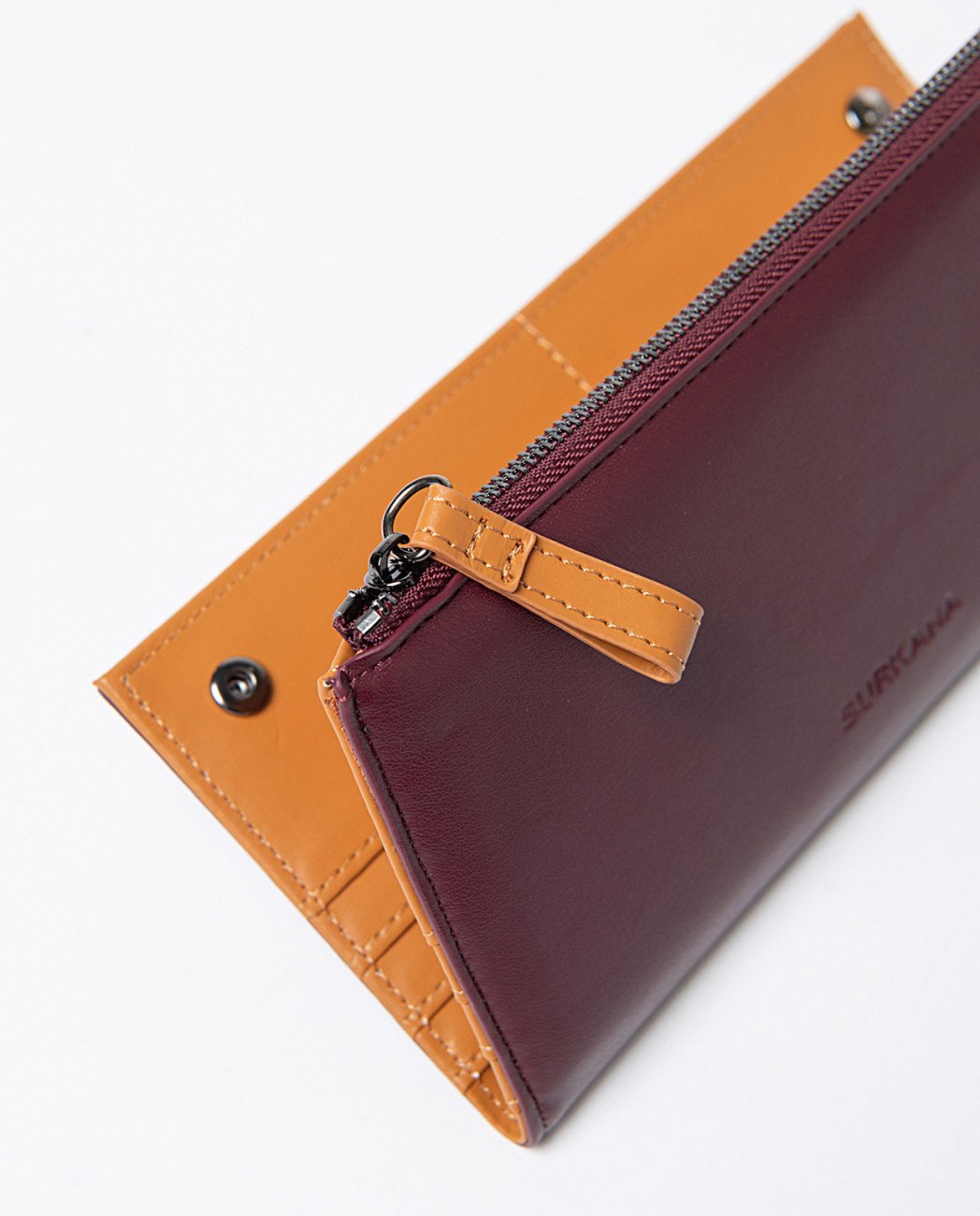 Large bi-color wallet Bordeaux